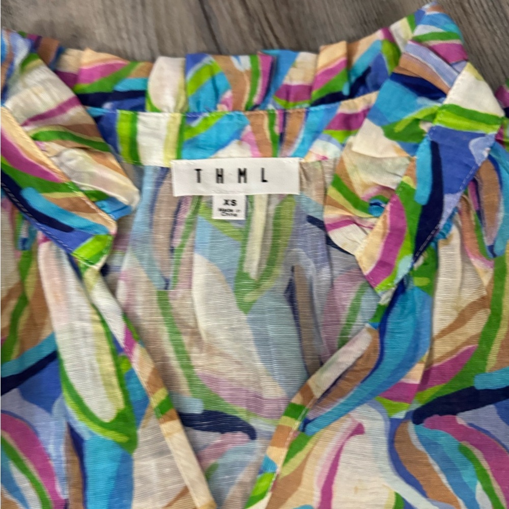 THML Colorful Abstract Pattern Blouse - Picture 3 of 3